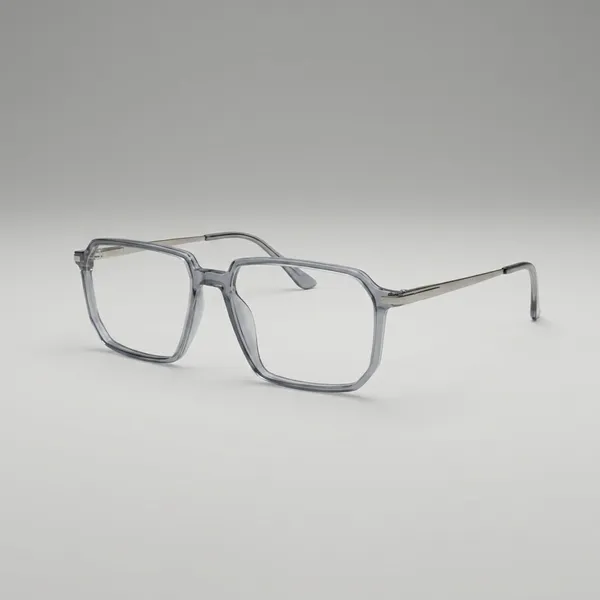 Grey_Transparent_Rectangular_Eyeglasses_Frame