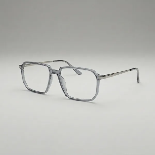 Grey_Transparent_Rectangular_Eyeglasses_Frame