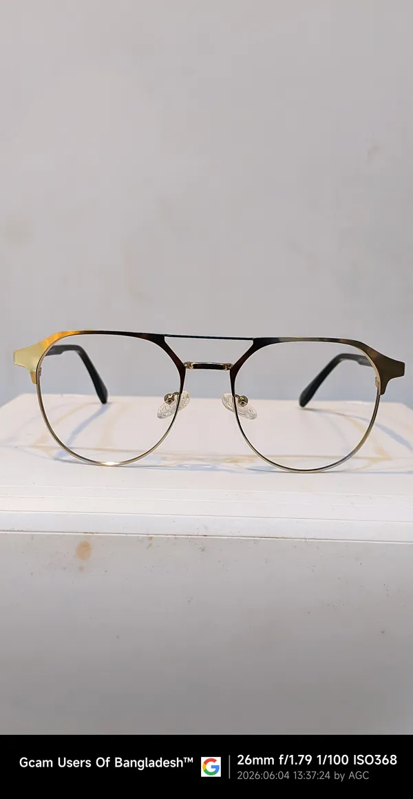 Gold_And_Black_Metal_Clubmaster_Eyeglasses_With_Clear_Lenses