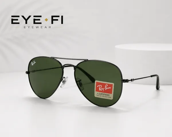 EYE-FI_AVIATOR_SUNGLASSES_BLACK_FRAME_WITH_GREEN_GLASS(UV_PROTECTION_GLASS)