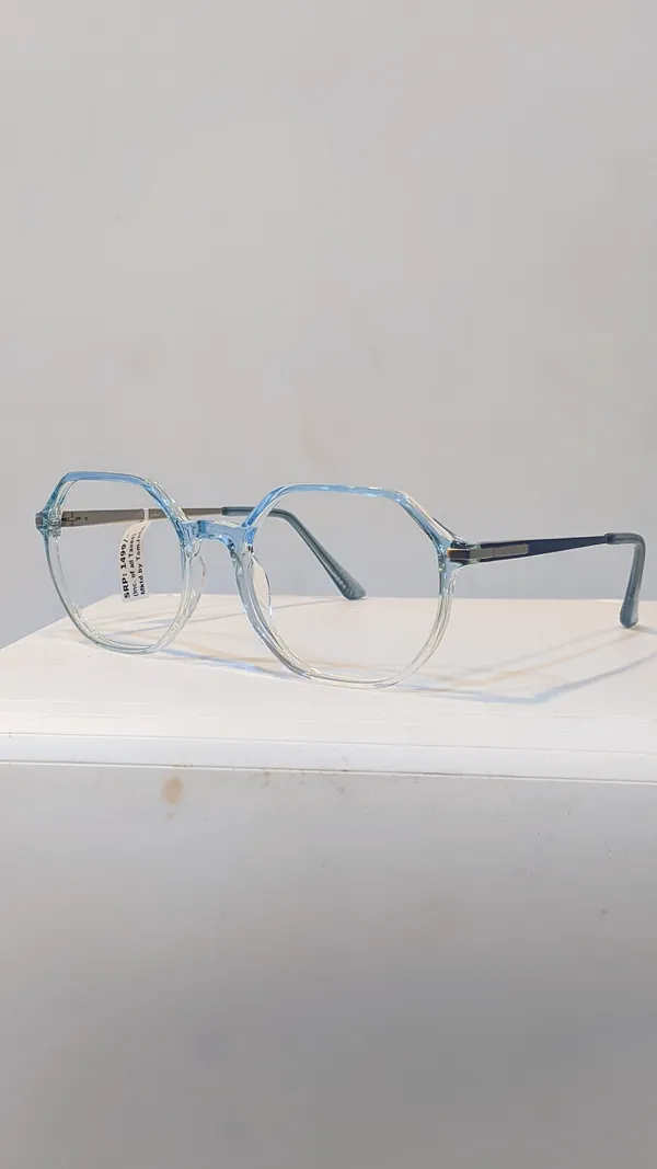 Transparent_Blue_Octagonal_Frame_Eyeglasses