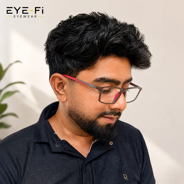 EYE-FI_MATE_GRAY_Square_Frame_With_RED_TEMPLES_AIR_LIGHT_FRAME