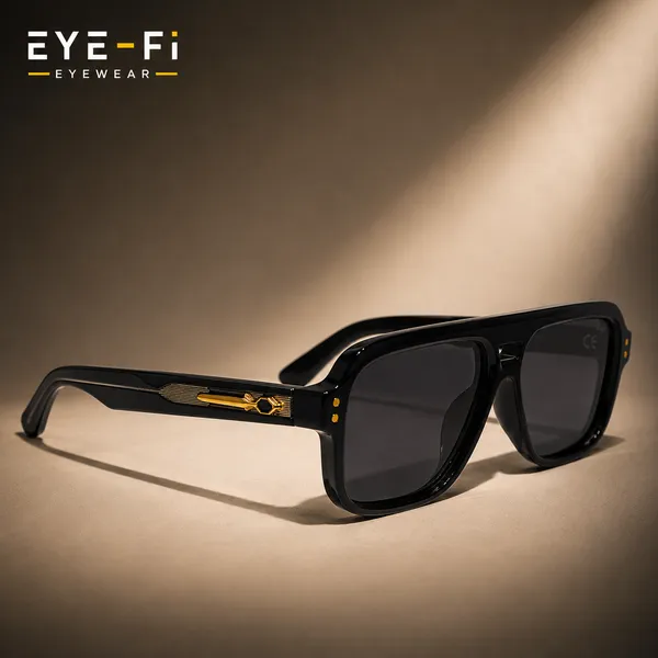 Full_black_Shell_Aviator_Sunglasses_With_Dark_Lenses