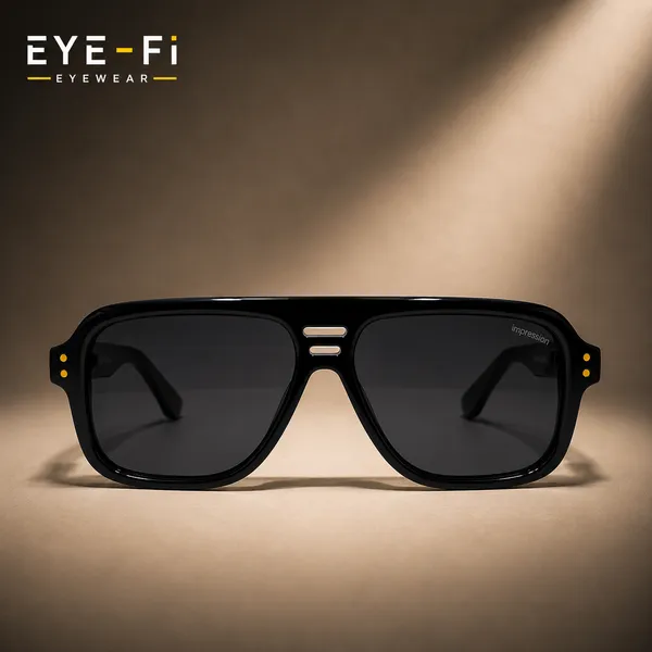 Full_black_Shell_Aviator_Sunglasses_With_Dark_Lenses