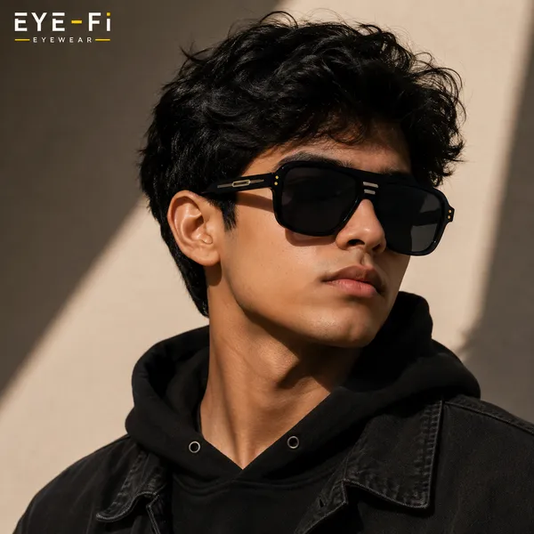 Full_black_Shell_Aviator_Sunglasses_With_Dark_Lenses