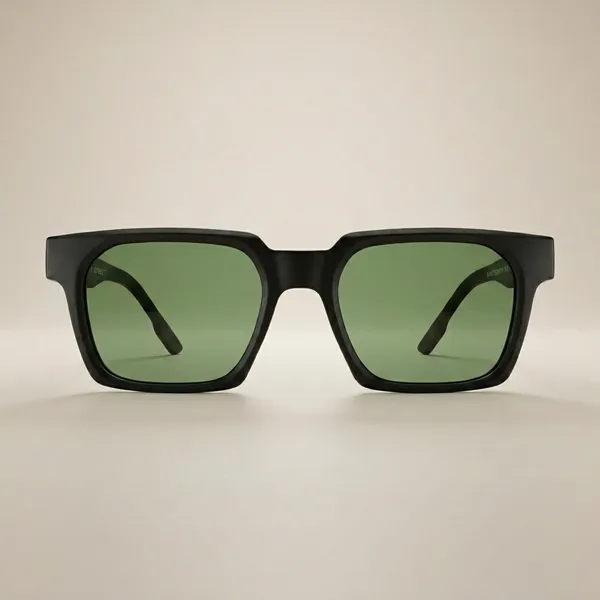 Black_Matte_Finish_Square_Frame_Sunglasses_With_Green_Lenses