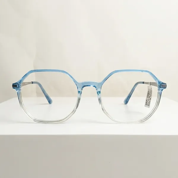 Transparent_Blue_Octagonal_Frame_Eyeglasses