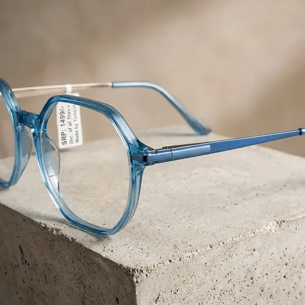 Transparent_Blue_Octagonal_Frame_Eyeglasses