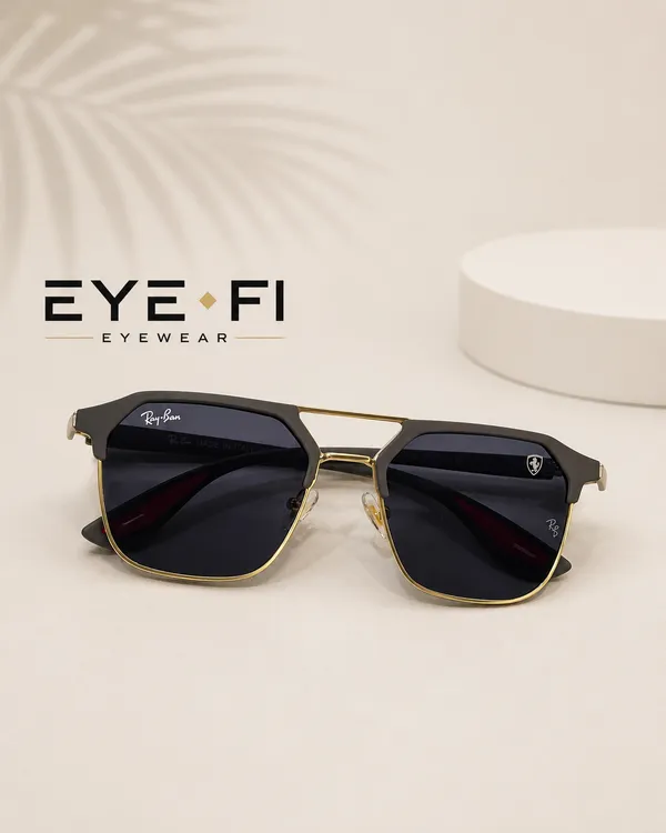 Eye-fi_eyewear_Gray_fiber_Metal_Clubmaster_Sunglasses_With_Blue_Tinted_Lenses