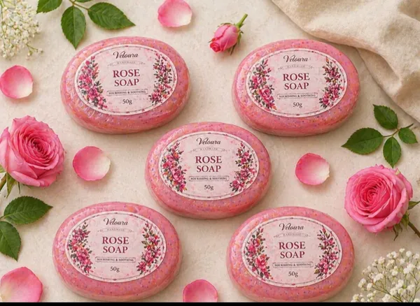 Velania_Rose_Extract_Handmade_Soap_With_Pouch_50G_Pack_Of_5
