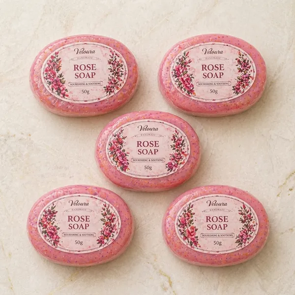Velania_Rose_Extract_Handmade_Soap_With_Pouch_50G_Pack_Of_5