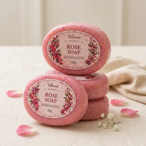 Velania_Rose_Extract_Handmade_Soap_With_Pouch_50G_Pack_Of_5