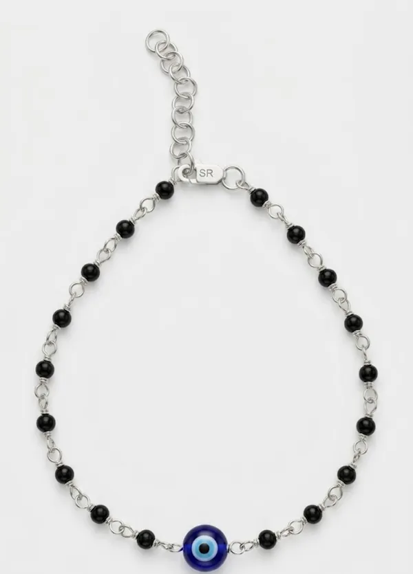 Handmade_Silver_Black_Beaded_Evil_Eye_Charm_Bracelet