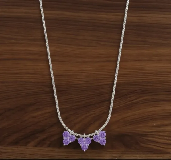 Silver_Purple_Crystal_Floral_chain_pendant_for_Women