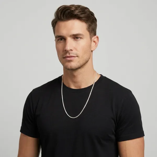 Silver_braided_chain_For_Unisex