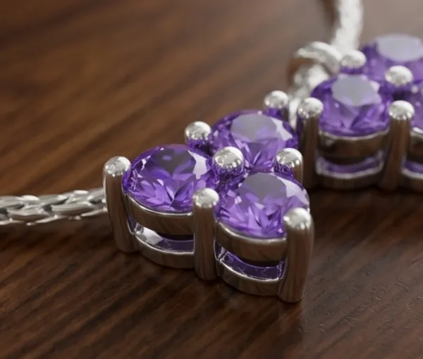 Silver_Purple_Crystal_Floral_chain_pendant_for_Women
