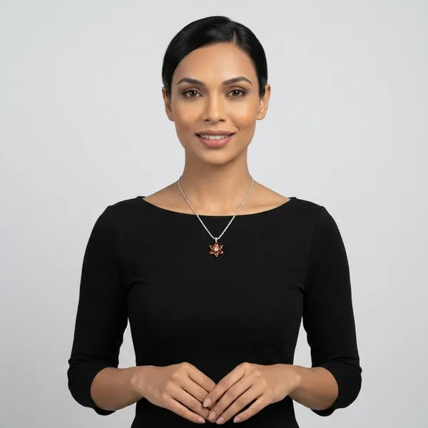 Silver_Floral_Amber_Stone_Pendant_Necklace_for_Women
