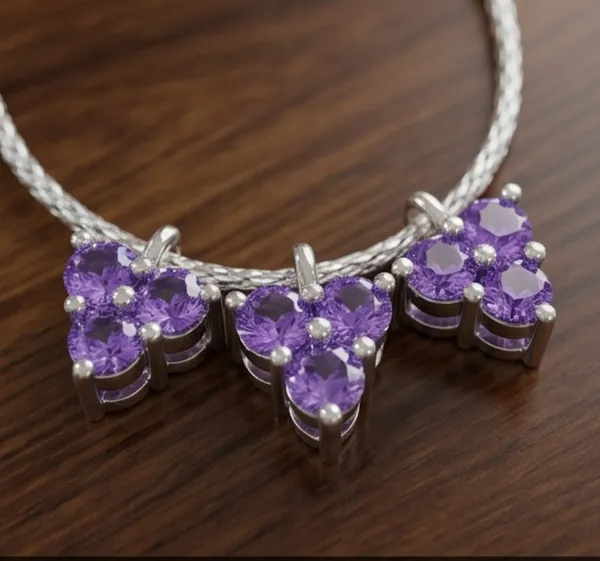 Silver_Purple_Crystal_Floral_chain_pendant_for_Women