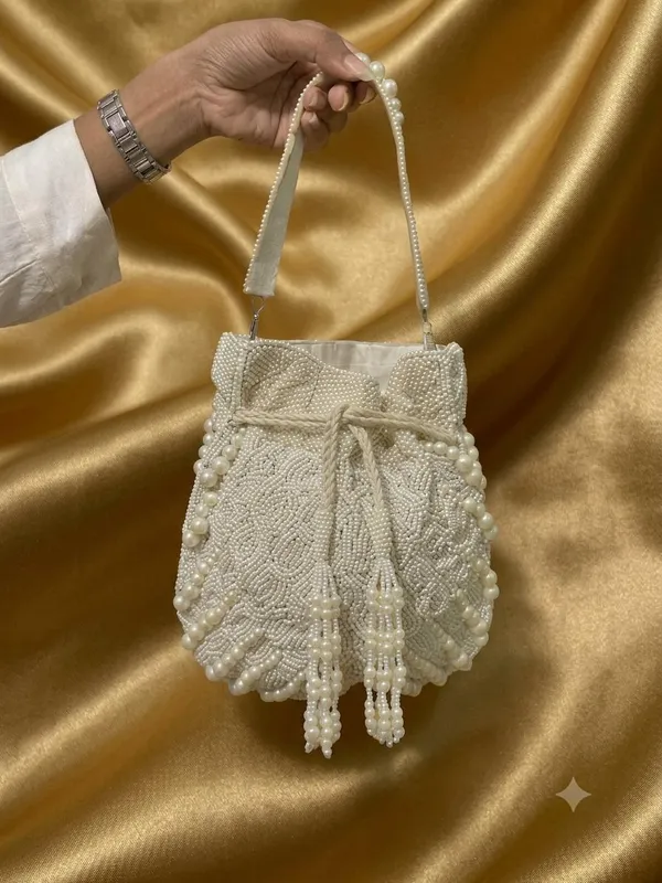 Ivory_Pearl-embellished_Potli_Bag