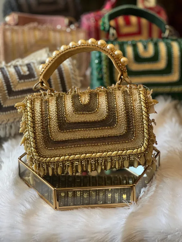 Antique_Golden_Suede_Beaded_Embellished_Clutch_Purse_For_Women