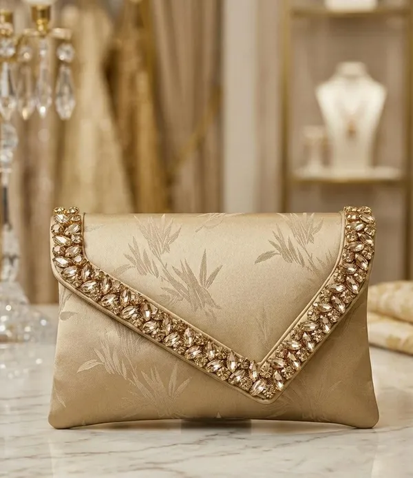 Embellished_V-flap_Leaf_Envelope_Clutch_bag