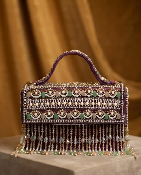 Handcrafted_beaded_fringe_flap_Clutch