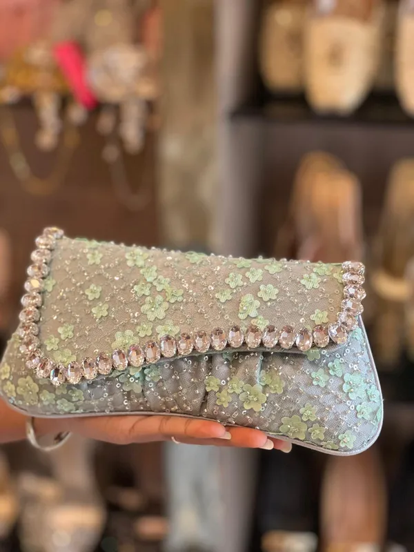 Pastel_Green_Floral_Embellished_Clutch