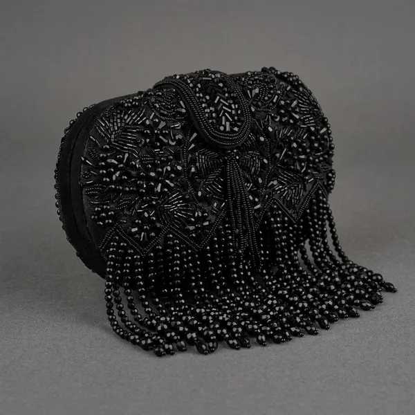 Black_Suede_Beaded_Fringe_Evening_Clutch_For_Women