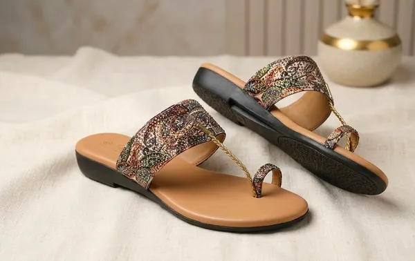 Beige_Women's_Flat_Kolhapuri_Footwear