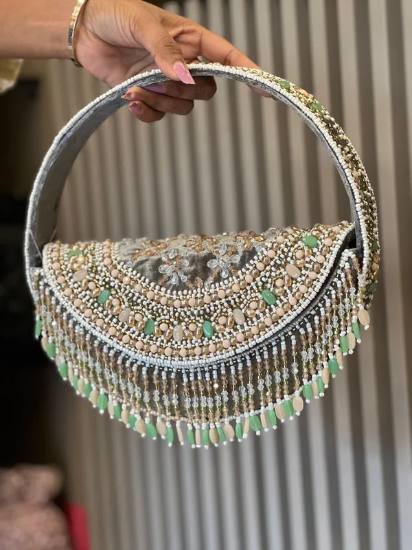 Multicolor_Suede_Beaded_Crescent_Clutch_With_Handle_For_Women