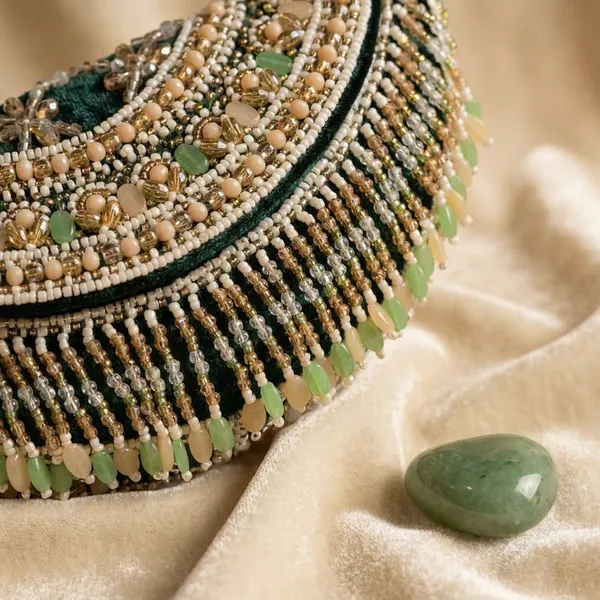 Multicolor_Suede_Embellished_Beaded_Gemstone_Clutch_For_Women
