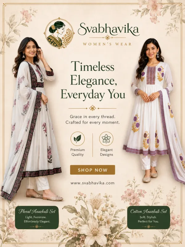 White_And_Purple_Cotton_Embroidered_Anarkali_Kurta_Set_For_Women_Pack_Of_2