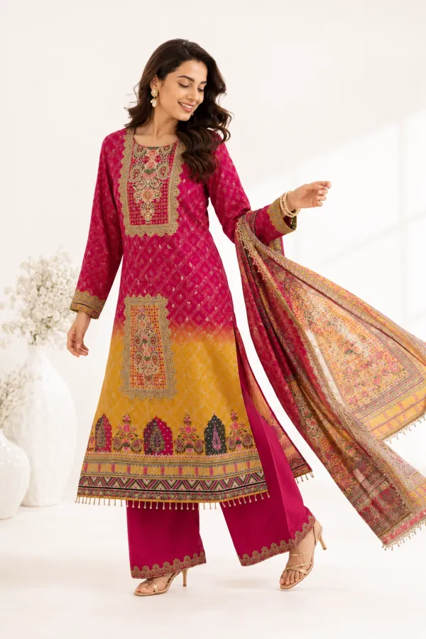 Pink_Cotton_Anarkali_Kurta_Set_For_Women