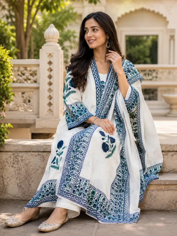 Svabhavika_Women's_Ivory_Floral_Printed_Cotton_Kurta_Set_with_Dupatta_&_Palazzo_|_Elegant_Ethnic_Wear_for_Festive,_Office_&_Casual_Occasions