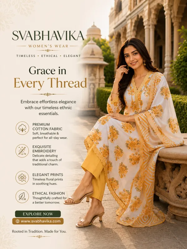 Cream_Cotton_Anarkali_Kurta_Set_For_Women