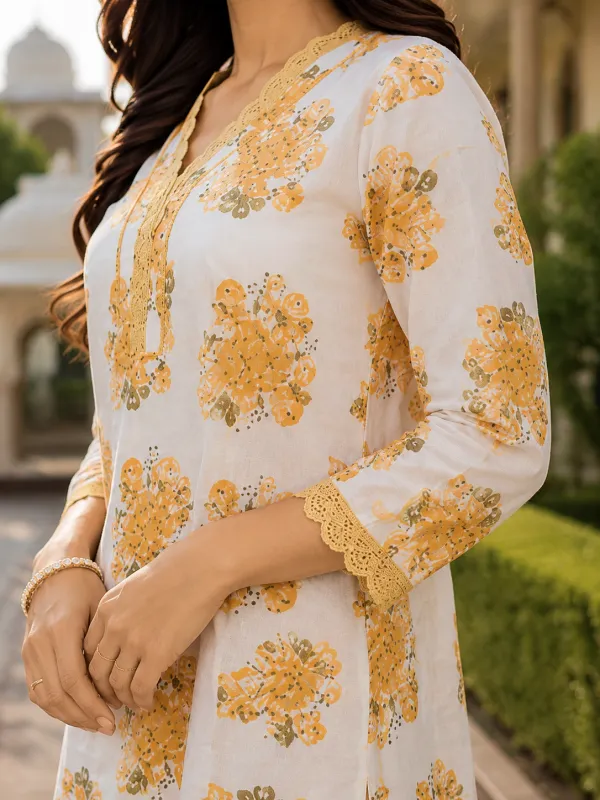 Cream_Cotton_Anarkali_Kurta_Set_For_Women