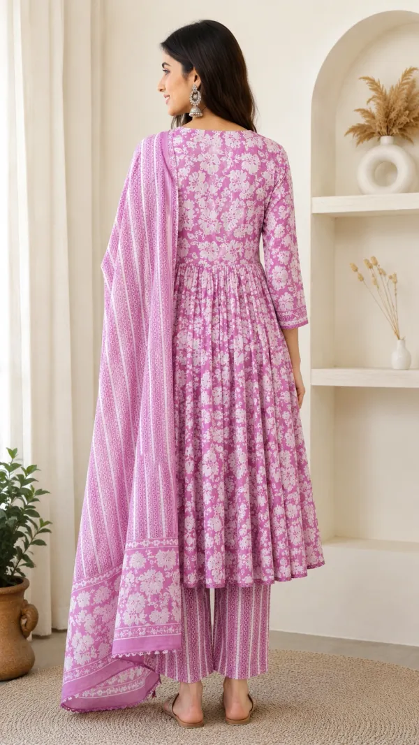 Pink_Cotton_Anarkali_Kurta_Set_For_Women