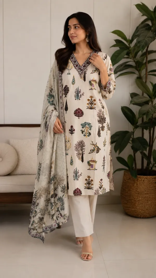 White_Cotton_Anarkali_Kurta_Set_For_Women