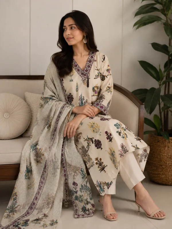 White_Cotton_Anarkali_Kurta_Set_For_Women