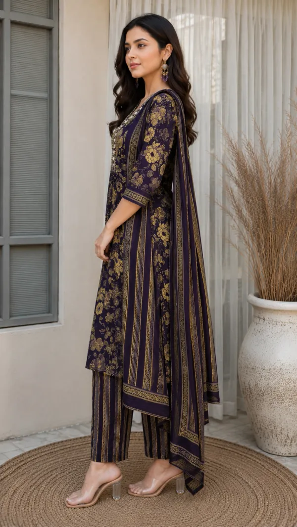 Purple_Cotton_Anarkali_Kurta_Set_For_Women