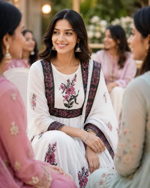 White_Cotton_Anarkali_Suit_Set_For_Women