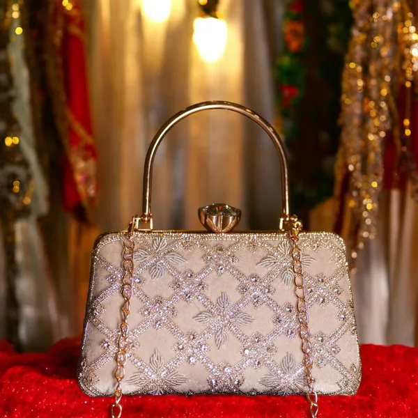 White_Kaveri_Designer_Clutch_Bag