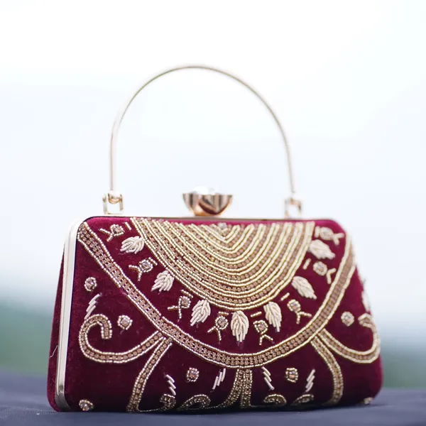 Maroon_Girija_Designer_Clutch_Bag