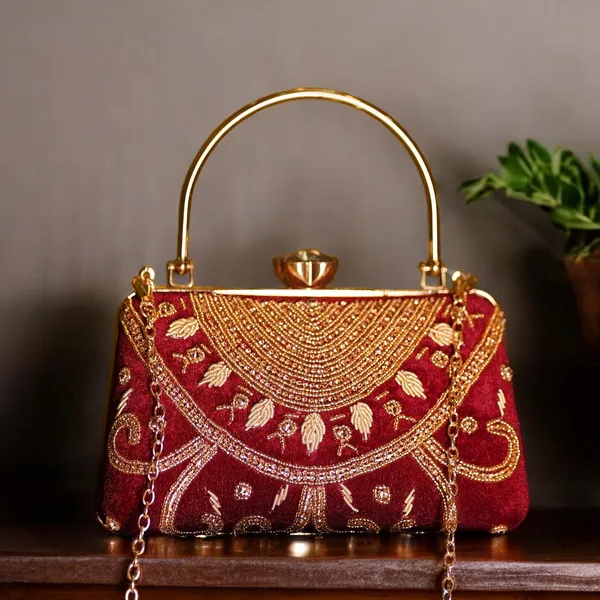 Maroon_Girija_Designer_Clutch_Bag