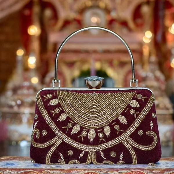 Maroon_Girija_Designer_Clutch_Bag