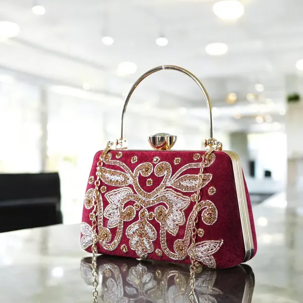 Maroon_Revti_Designer_Clutch_Bag