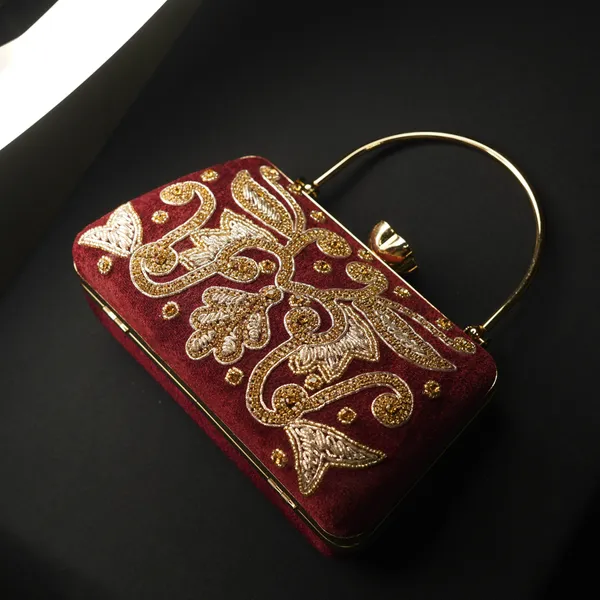 Maroon_Revti_Designer_Clutch_Bag