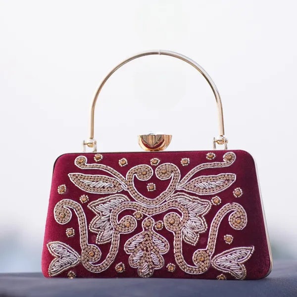 Maroon_Revti_Designer_Clutch_Bag