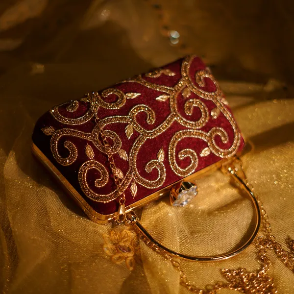 Maroon_Divya_Designer_Clutch_Bag