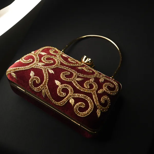 Maroon_Divya_Designer_Clutch_Bag